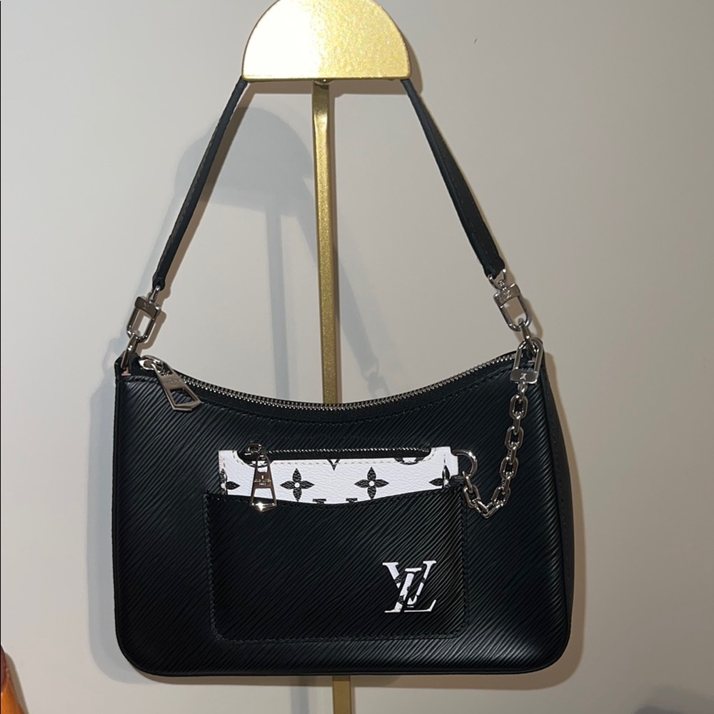 🚫SOLD🚫 Louis Vuitton Marelle Black Shoulder Bag with Silver Hardware